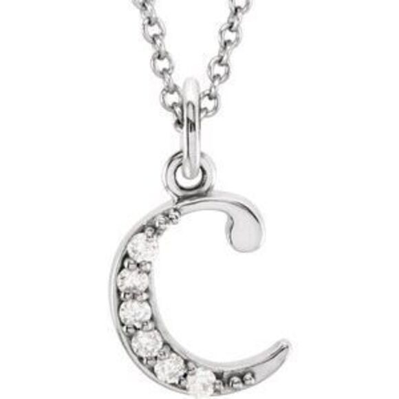 Kazi Luxury Initial Necklace or Pendant - Initial C